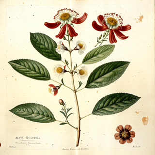 Ilustración botánica de Abuta