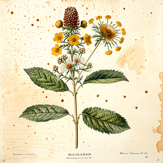 Ilustración botánica de Carqueja