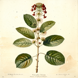 Ilustración botánica de Capirona