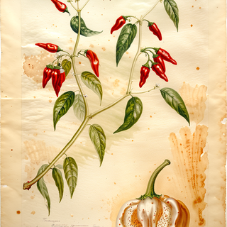 Ilustración botánica de Ají escabeche