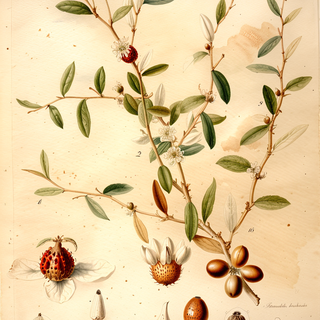 Ilustración botánica de Chaparro amargoso