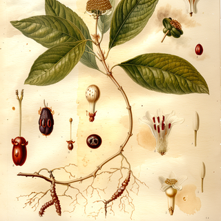 Ilustración botánica de Ipecacuana