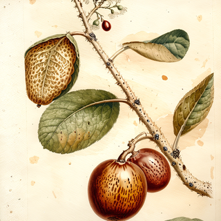 Ilustración botánica de Icaco