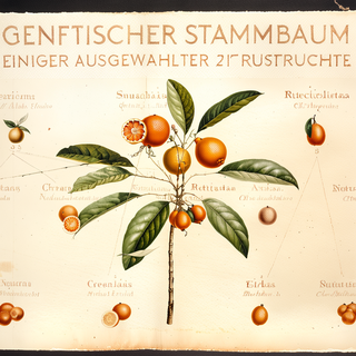 Ilustración botánica de Mandarina