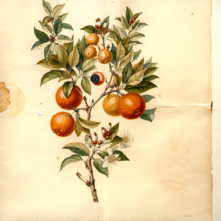 Ilustración botánica de Naranja