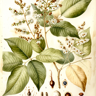 Ilustración botánica de Copaíba