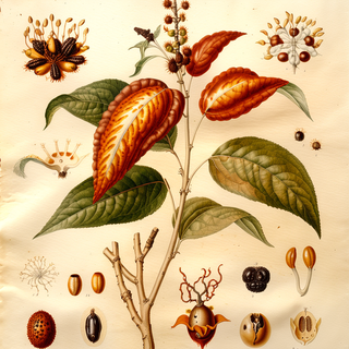 Ilustración botánica de Crotón