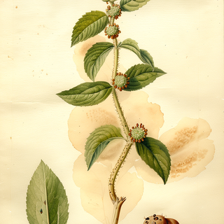 Ilustración botánica de Hierba de la golondrina