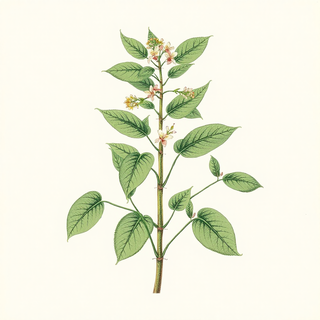 Ilustración botánica de Hierba luisa