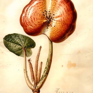 Ilustración botánica de Piper peltatum