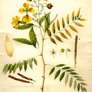 Ilustración botánica de Café cimarrón